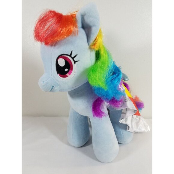 My Little Pony Build A Bear Rainbow Dash with rainbow cape Plush Blue 16” MLP - Picture 1 of 7